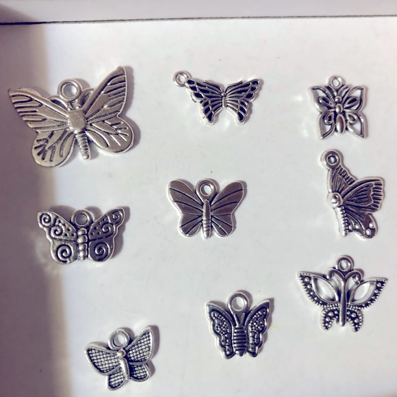 Silver Butterfly Charm Set - Picture 1 of 1